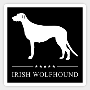 Irish Wolfhound Dog White Silhouette Magnet